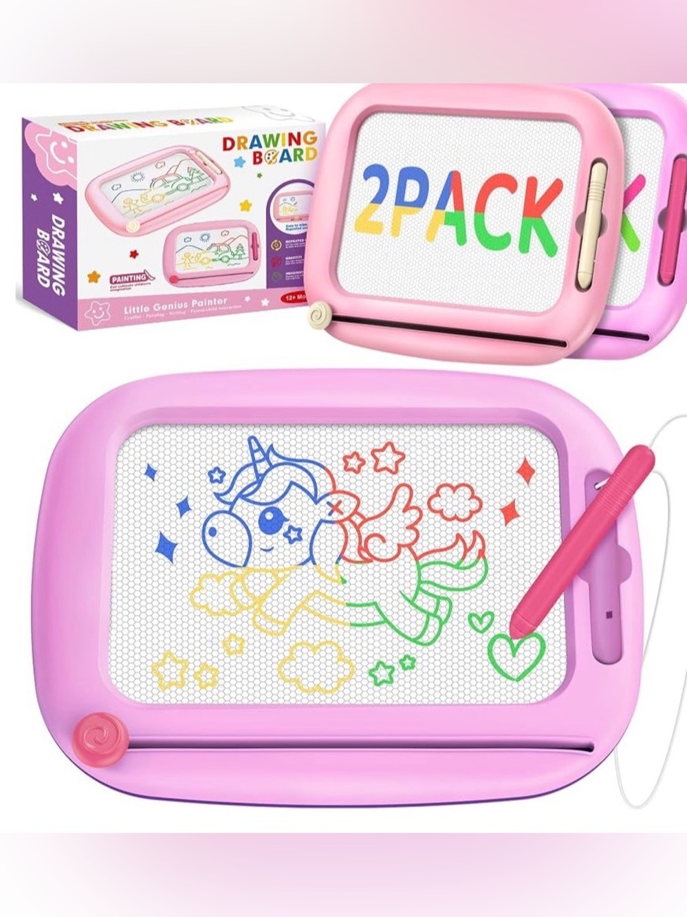 Girls Toys for 2-3 Year Old, Learning Educational Magna Doodle Pad 2 Pack Magnet